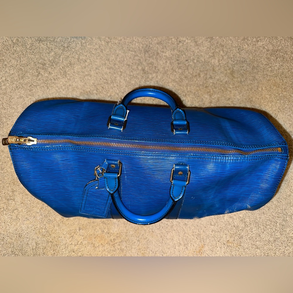 Louis Vuitton Blue Epi Keepall 45